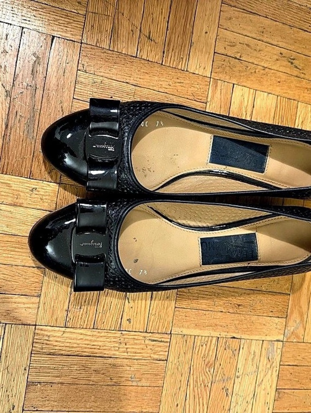 Salvatore Ferragamo Vara Bow Block Heel Pump Black Heels